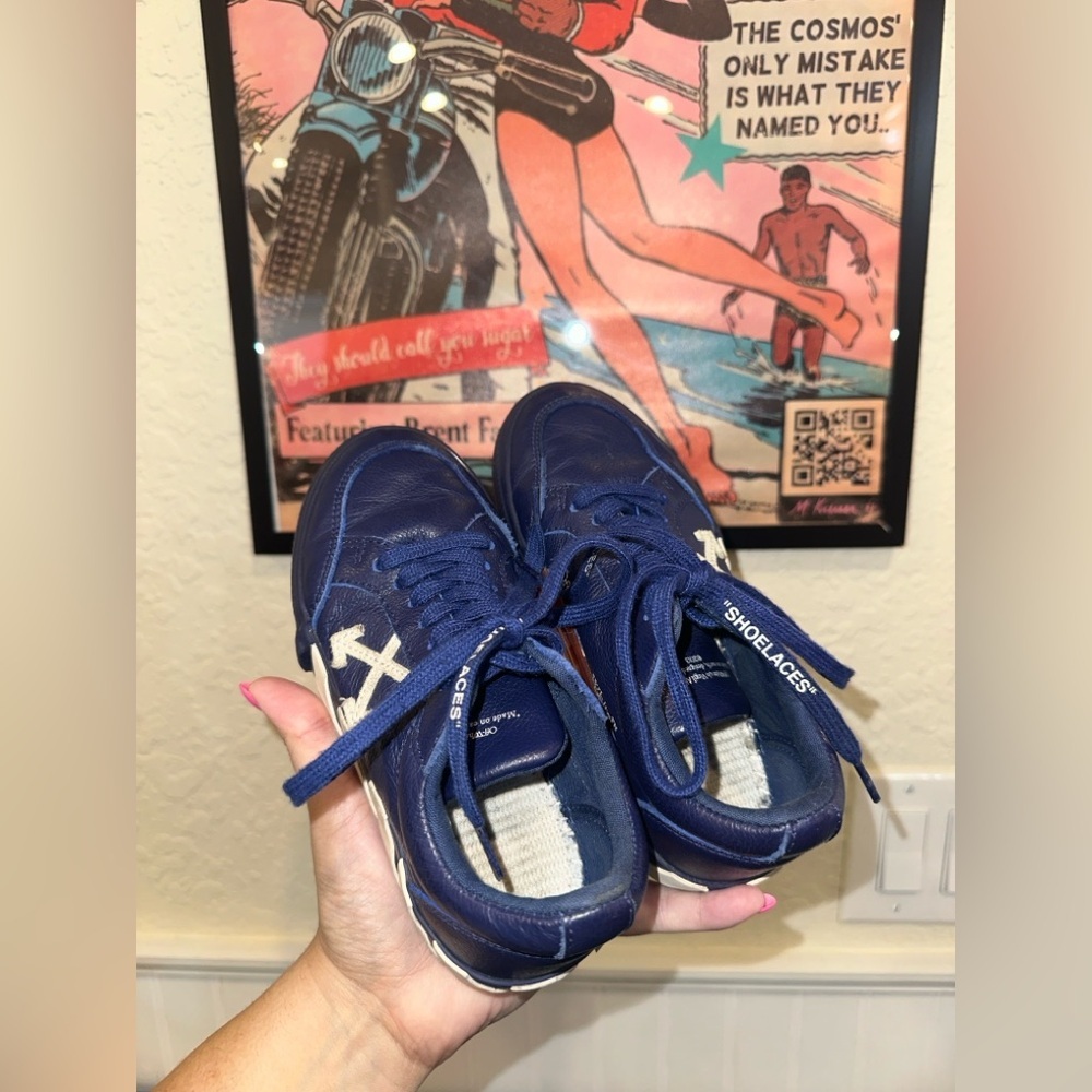 Off White Virgil Abloh Youth Kids 12.5/13 Navy Shoes - Picture 5 of 12